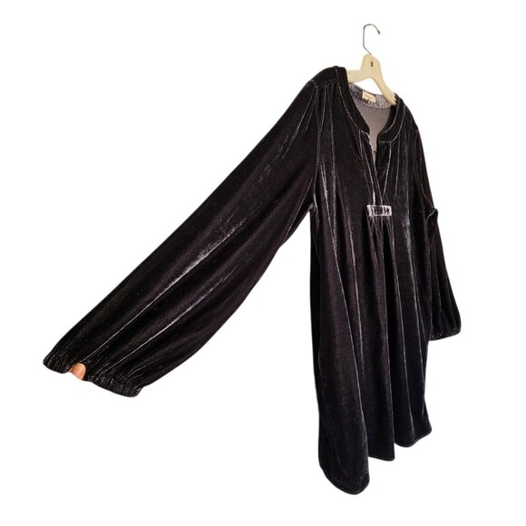 Indigo Soul Women's Gray Grey Velour V Neck Dress Size 2 XL Plus Size - Picture 3 of 5